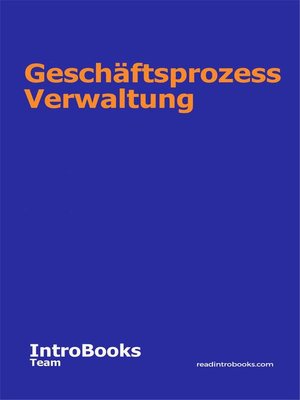 cover image of Geschäftsprozess Verwaltung